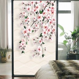 Window Stickers Privacy Film Anti UV Blocking Heat Control Static Cling Frosted Flower Background Glass Decoration