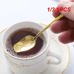 Coffee Scoops 1/3/5PCS High-value Rose Spoon Long Handle Golden Cute Teaspoon Mixing Dessert Honey Salad Drink Spoons