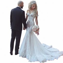 mermaid Women's Lace Applique Bridal Dres Sleevel Sweetheart Sexy Backl Princ Wedding Gowns 2023 Vestido De Novia t0VW#
