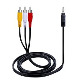 3.5mm Jack Plug Male to 3 RCA Adapter o Aux Cable Video AV Cord for DVD Player Recorder HiFi VCR TV Stereo about 112cm4285439