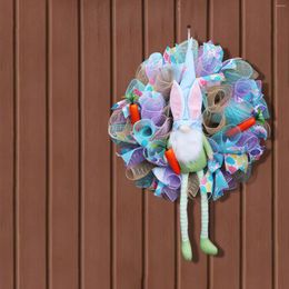 Decorative Flowers 1PCS Easter Wreath Decoration Ornament Hanging Spring Garland For Holiday Wall Front Door Home Party