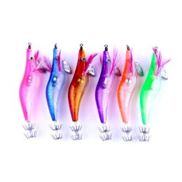 LED Electronic Luminous Squid Jig Night Fishing Wood Shrimp Lure Squid Light Jigs Lures ZZ