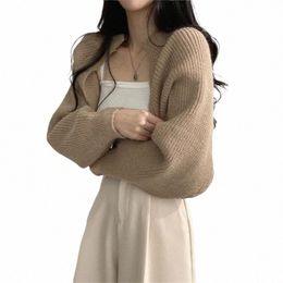 women's Fall Open Frt Shrugs Lg Sleeve Boleros Solid Lightweight Knitted Cropped Cardigan Sweaters Short Shawl Tops 57BD m1Bi#