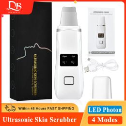 Lastoortsen Scrubber Ultrasonic Face Cleaning Hine Black Point Scraper Cosmetic Apparatus Face Cream Spatula Peel Cavitation Pore Cleaner