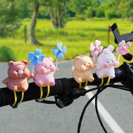 New Wind Broken Rubber Bicycle Cute Little Pink Pig Propeller Decoration Wind-Breaking Motor Riding Rabbit Helmet Bike Road Cyc Y3a7