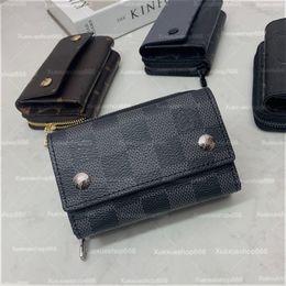 Designer Bags Men Short Wallet Brand Plaid Letter Men Hasp Zipper Multiple Wallets Women Denim Coin Purses Card Bag Zipper Pocket Clutch Bags Storage Wallets