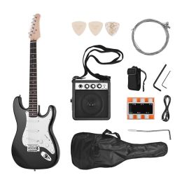 Cables Ammoon 21 Frets 6 Strings Electric Guitar Solid Wood Paulownia Body Maple Neck with Speaker Necessary Guitar Parts & Accessories