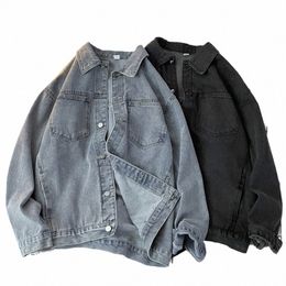 bf Style Wed Denim Jacket For Women Oversize Casual Solid Colour Jean Coat Spring Autumn Simple Loose Jean Outerwear c4US#