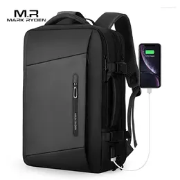 Backpack Mark Ryden 17 Inch Laptop Raincoat Male Bag USB Recharging Multi-layer Space Travel Anti-thief Mochila