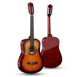 Cables 38'' Classic Acoustic Guitar 38 Inches 6 Strings Acoustic Guitar Wooden Guitar for Students Beginners (wood)