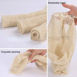 Reusable Cotton Mesh Produce Bags for Vegetable Fruit Food Kitchen Washable Grid Storage Bag Eco String bag Kitchen Organiser