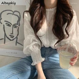 Women's Blouses Lantern Sleeve Women Lace Tops Gentle Baggy Casual Spring Summer Sun-proof Blusas Mujer Aesthetic Clothing Korean Style