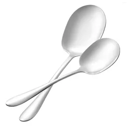 Spoons Stainless Steel Kitchenware Scoops Serving Flatware Household Metal Supplies Rice