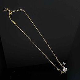 2024 Luxury quality charm pendant necklace with diamond and gold plated silver color design have stamp box PS3328B