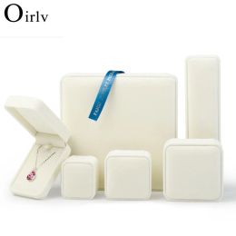 Display Oirlv Fashion White Velvet Gift Boxes Ring Earrings Pendant Necklace Pendant Display For Counter Showcase