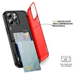 Magnetic 3 in 1 Card Slot Kickstand Case For iPhone 15 14 13 12 Pro Max Samsung S24 S23 S21 FE Plus Ultra TPU PC Shockproof Card Holder Stand Cover Cases