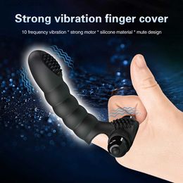 Other Massage Items Dildo vibrator finger sleeve G-spot massage clitoral stimulator female sex toy Q240329