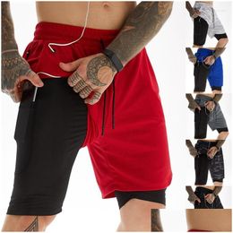Men'S Shorts Mens Headset Hole Fashion Men 2 In 1 Double-Deck Quick Dry Sport Fitness Jogging Gym Sports Drop Delivery Apparel Clothi Dhmps