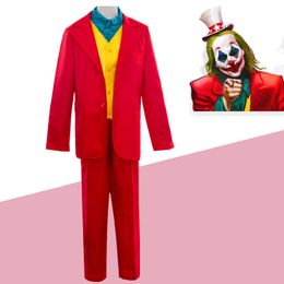 Joker Clown Movie Cosplay Red Suit Role Play Stage Costume
