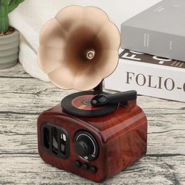 Decorative Figurines Classical Vintage Phonograph Music Box Mini Mechanism Clockwork Gramophone Musical Gift For Birthday Valentines Day