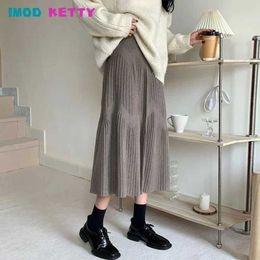 Maternity Dresses 2023 Autumn/Winter New High Waist Knitted Dress Pregnant Womens Coat Mid length A-line DressL2403