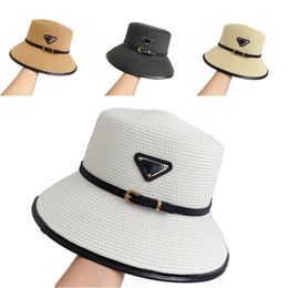 Vintage designer hat womens beach straw weave luxury cap valentine s day gift popular casquette breathable wide brim mens hat inverted triangle letters hg144