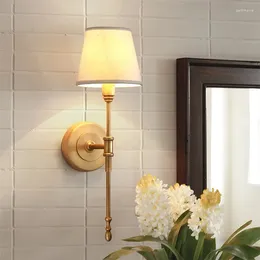 Wall Lamps All Copper Lamp Nordic Restaurant Bedroom Room Villa Duplex Building Light Luxury Modern Decor