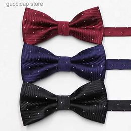 Bow Ties Korean fashion point collar Wedding Gift Silver Point bow formal dress business bow trendy bow tie men Y240329