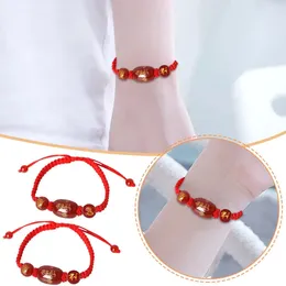 Charm Bracelets Good Luck Red Agate Bracelet Beaded String Ethnic Temperament Refined Year Trendy 2024 Decor Jewelry P9D8