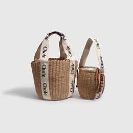 Original Chlee New product with the same letter handbag straw woven bag tote beach vacation large capacity versatile