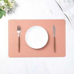 Table Mats Anti-scalding Elegant Faux Leather Placemats For Dining Heat-resistant Non-slip Waterproof Kitchen