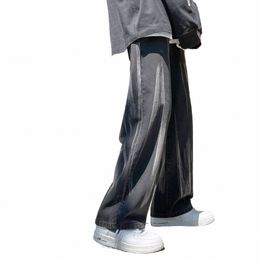 men's Y2K 5XL Oversized New Vintage Straight Jean Pants Blue Baggy Wide-leg Jeans Trousers Unisex Streetwear Casual Pants 31vV#