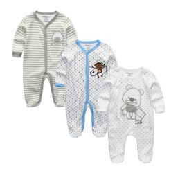 2020 Unisex 2/3pcs/lot Baby Rompers 0-12M Pajamas Newborn Clothing Set Baby Girls Clothes Baby Boy Clothes O-Neck Roupa de bebe