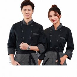 winter Kitchen Clothes Female Chef's Jacket Bakery Cook Uniform Apr Restaurant Man Chef Hat and Work Aprs Cafe Waiter Cap a31q#