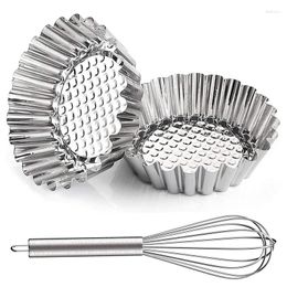 Baking Moulds 18 Pcs Egg Tart Moulds 3.74Inch Cupcake Cake Cup Mould With 10 Inch Whisks Robust And Reusable Mini Pie Pan Muffin