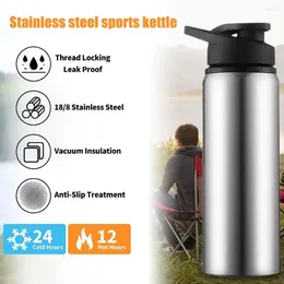 Water Bottles 700ML Stainless Steel Bottle Sealing Sports Fitness Insulated Drinking Leak-proof Double Vacuum Metal Travel Supply