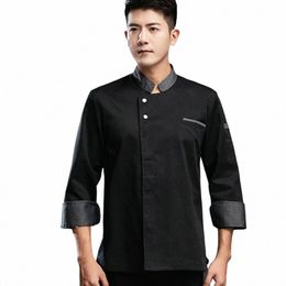 chef Uniform Wable Chef Shirt Multi Pockets Stylish Men Women Chef Shirt Pastry Clothes Waiter Gnt a1E4#