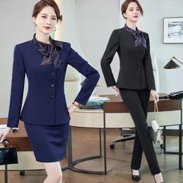 Women's Two Piece Pants Star El Front Desk Business Suit Female Work Clothes Autumn And Winter Clothing Cashier Ktv Reception Workwear