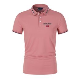 2024 New Summer Fashion Polo Shirt Men's casual short sleeved flip collar slim fit jogging fitness men's T-shirt