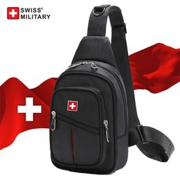 SWISS MILITARY Men Leisure Waterproof Shoulder Outdoor Youth Messenger New Solid Color Chest Bag