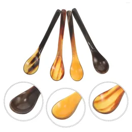 Spoons 4 Pcs Horn Honey Spoon Espresso Coffee For Bar Stirring Utensils Teaspoons Multi-use Horns