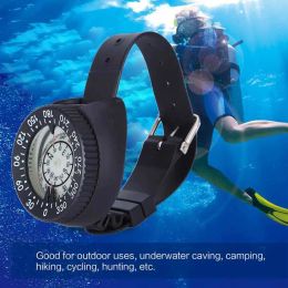 Compass Waterproof Diving Compass Portable Underwater Ourdoor Activities Compass with Watchband Luminescent Dial