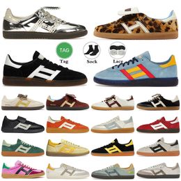 Wales Bonner Leopard Silver Metallic Vegan Indoor Handball Spezial Shoes Tasarımcısı ayakkabıları mens Pony Klasik Monogram Collegiate Gum'un koşullarını koşuyor kadın eğitimcisi