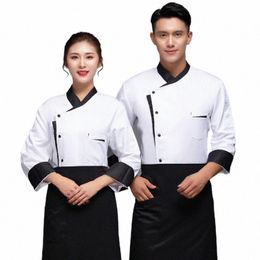 hotel Overalls Men's Lg Sleeve Autumn and Winter Work Wear Baking Pastry Dert Chef Clothes Dining Kitchen Clot S7bx#