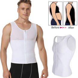 Mens Slimming Body Shaper Gynecomastia Compression Shirts Tummy Control Shapewear Chest Abs Slim Vest Waist Trainer Male Corset 240323