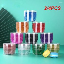 Baking Moulds 2/4PCS Silver Foil Cupcake Liners Metallic Paper Muffin Cups Food Grade Grease-Proof Mini Liner