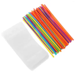 Take Out Containers 100 Sets Drinking Bags Pouches With Straw Pouch Disposable Juice Bag Party Beverage