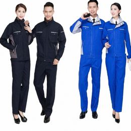 factory Workshop Mechanical Electrician Worker Coverall Spring Lg Sleeve Working Uniform Comfortable Men Women Ctrast Color e1l6#