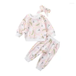 Clothing Sets My First Halloween Outfit Baby Boys Girls Pumpkin Sweatshirt Romper Tops Pants Headband Hat Fall Clothes Set