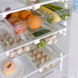 Kitchen Storage Transparent Refrigerator Containers Fridge Drawer Organisers Boxes Plastic Adjustable Shelving Accessories